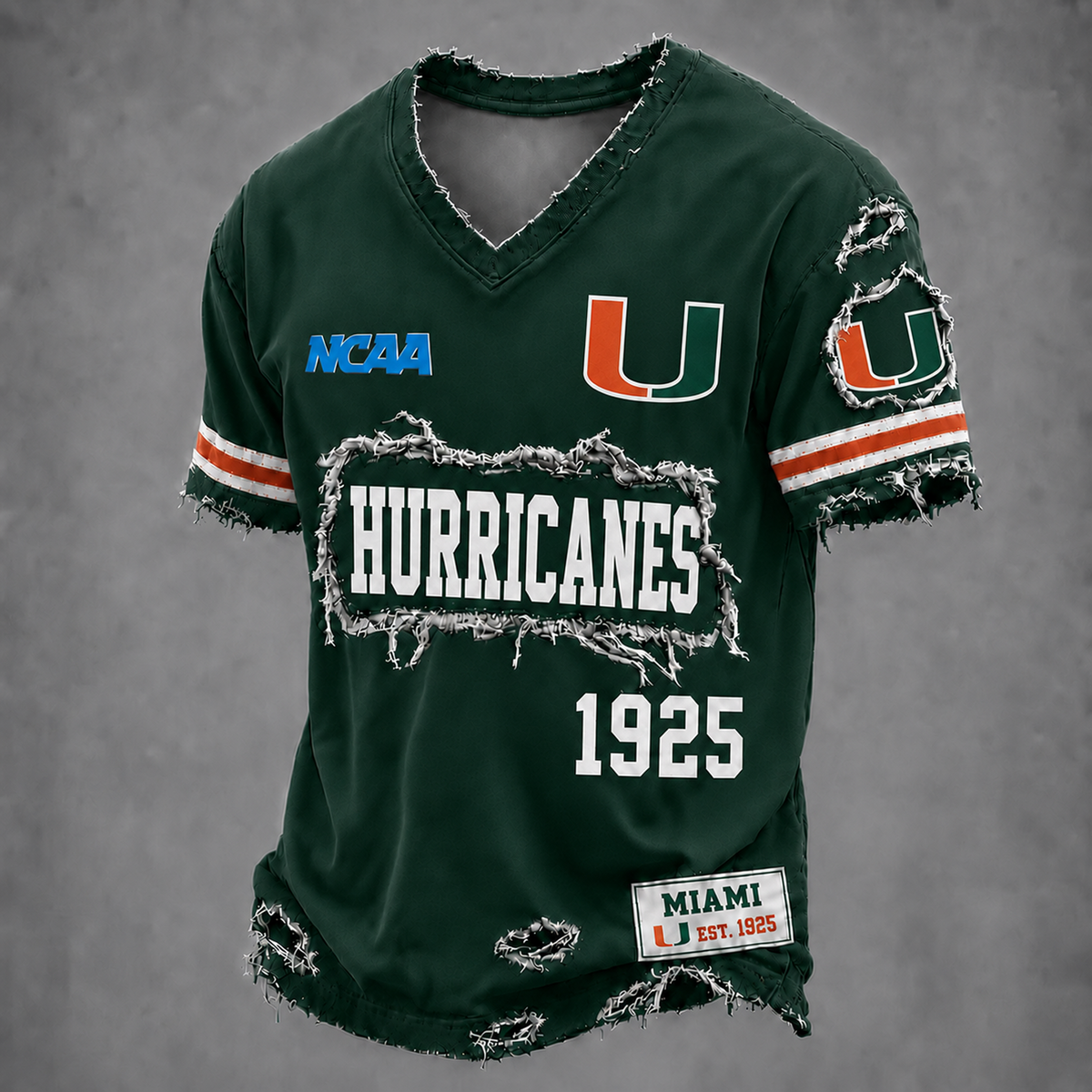 MIA x NCAA LUXURY V-Neck T-Shirt 0506 DatND DVT