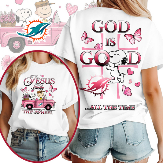 MIA x NFL Jesus Take The Wheel God Is Good 3D Shirt