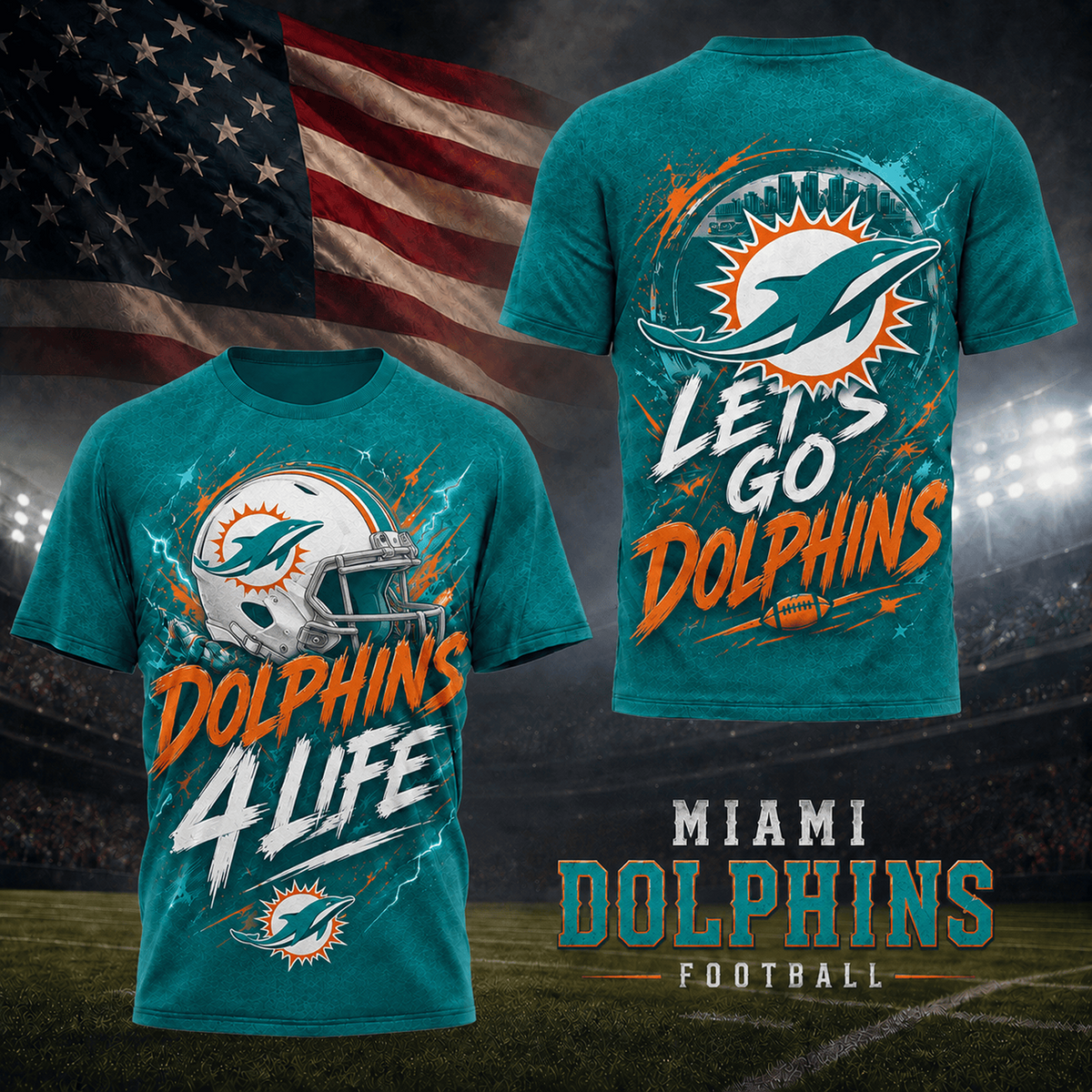 MIA x NFL Premium Fan For Life 3D Shirt