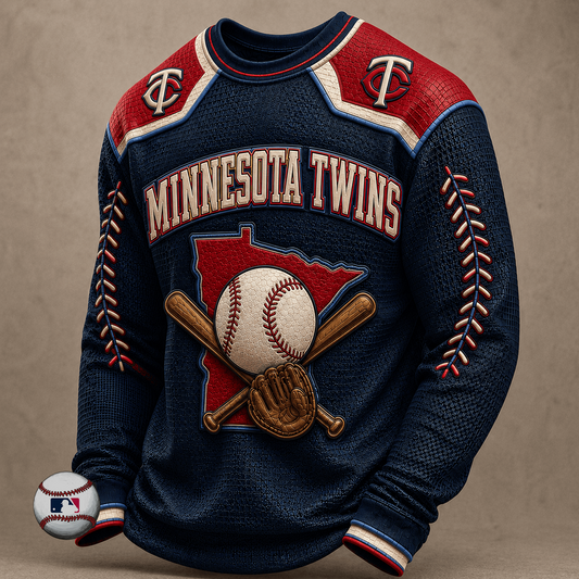 MIN x MLB Baseball Team Embroidered Crewneck Sweatshirt