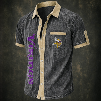 MIN x NFL Short-Sleeve Button-Up Sports Shirt