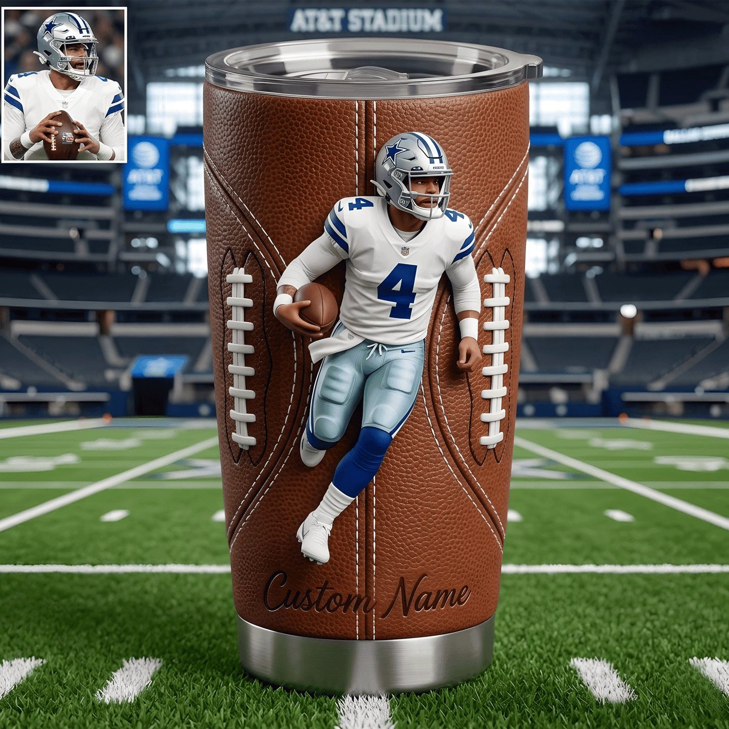 Premium NFL Personalized Football Tumbler NMD CTKT