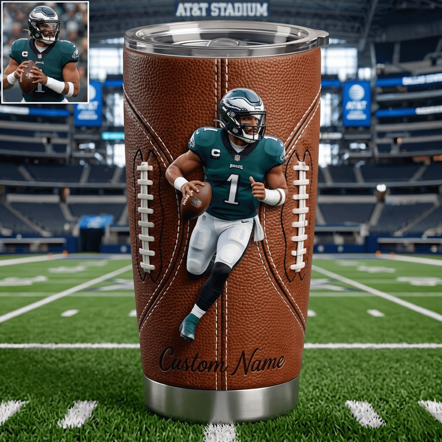 Premium NFL Personalized Football Tumbler NMD CTKT