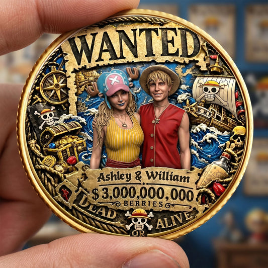 Adventure Legend Metal Coin – Custom Photo For Couple