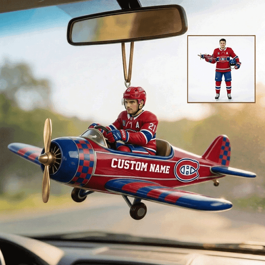 Premium NHL Personalized Hockey Airplane Car Ornament NMD CTKT