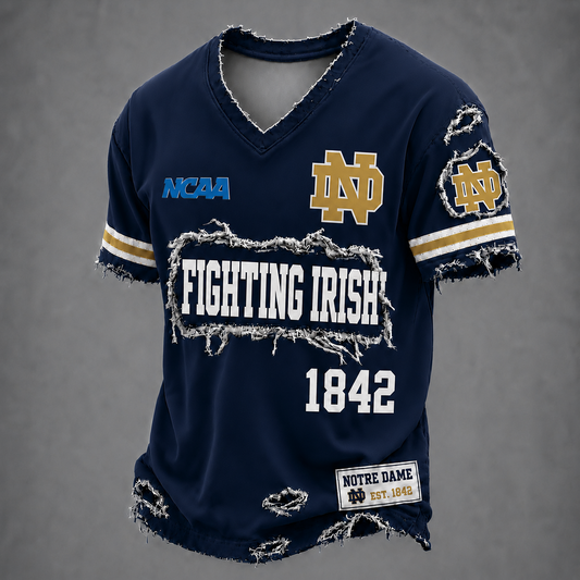 ND x NCAA LUXURY V-Neck T-Shirt 0506 DatND DVT
