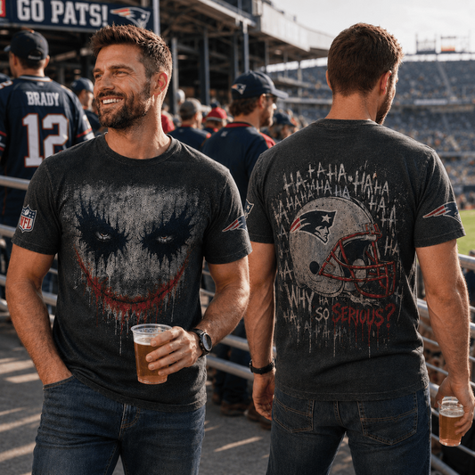 NE x NFL Premium Joker 3D T-Shirt For Football Fans Loving Dark Aesthetic