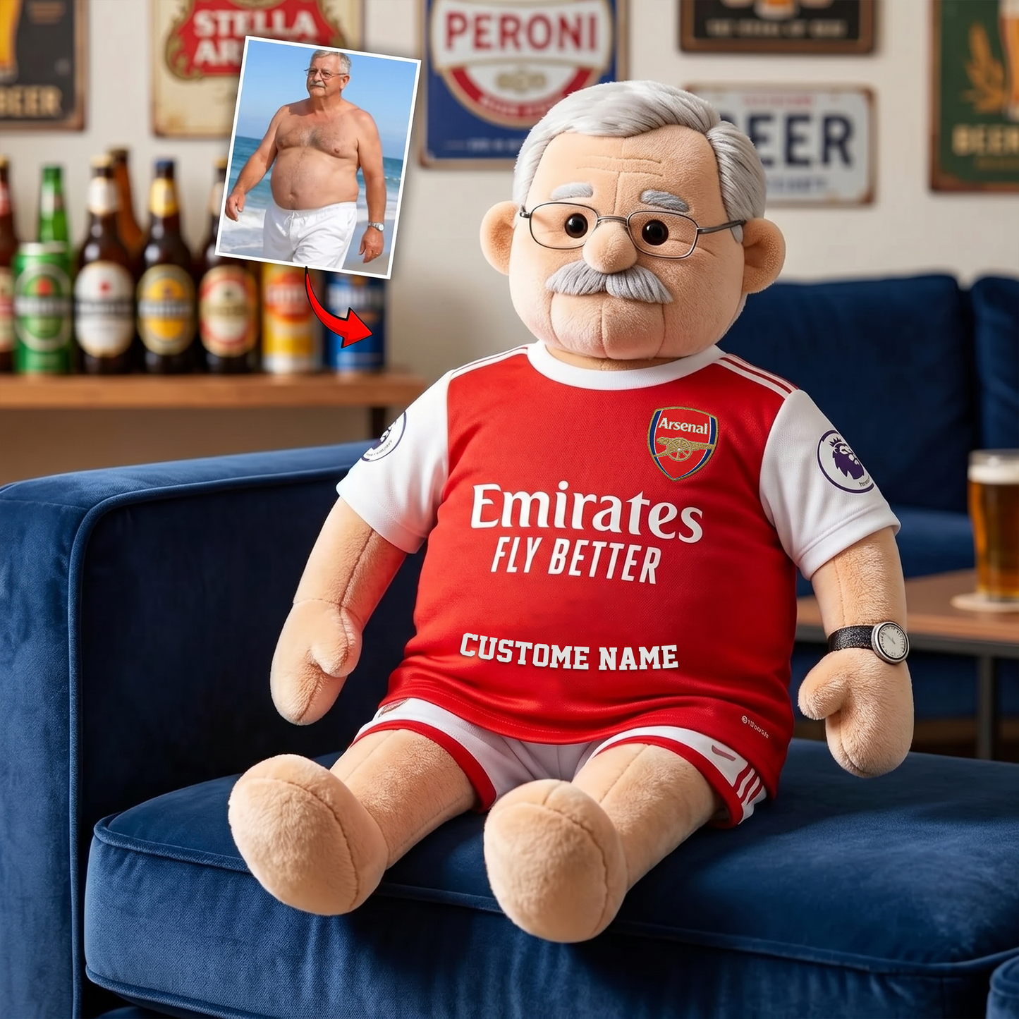 Funny EPL Personalized Premium Faux Fur Pillow 1206 NAK NHT