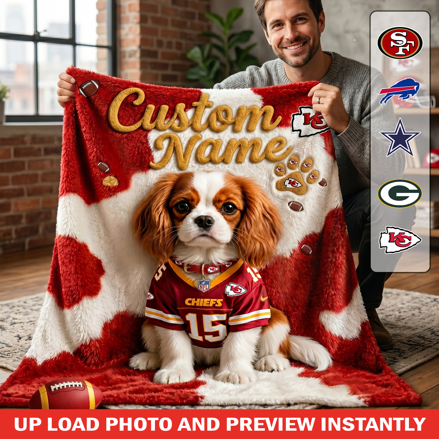 Personalized NFL Pet Lover Sherpa Blanket 2206 NAK TTT