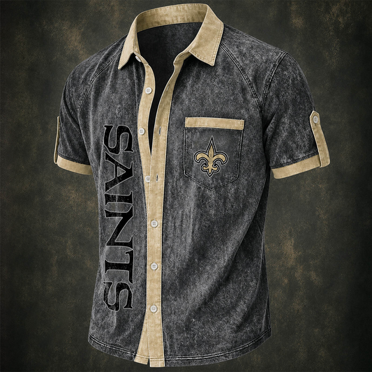 NO x NFL Short-Sleeve Button-Up Sports Shirt