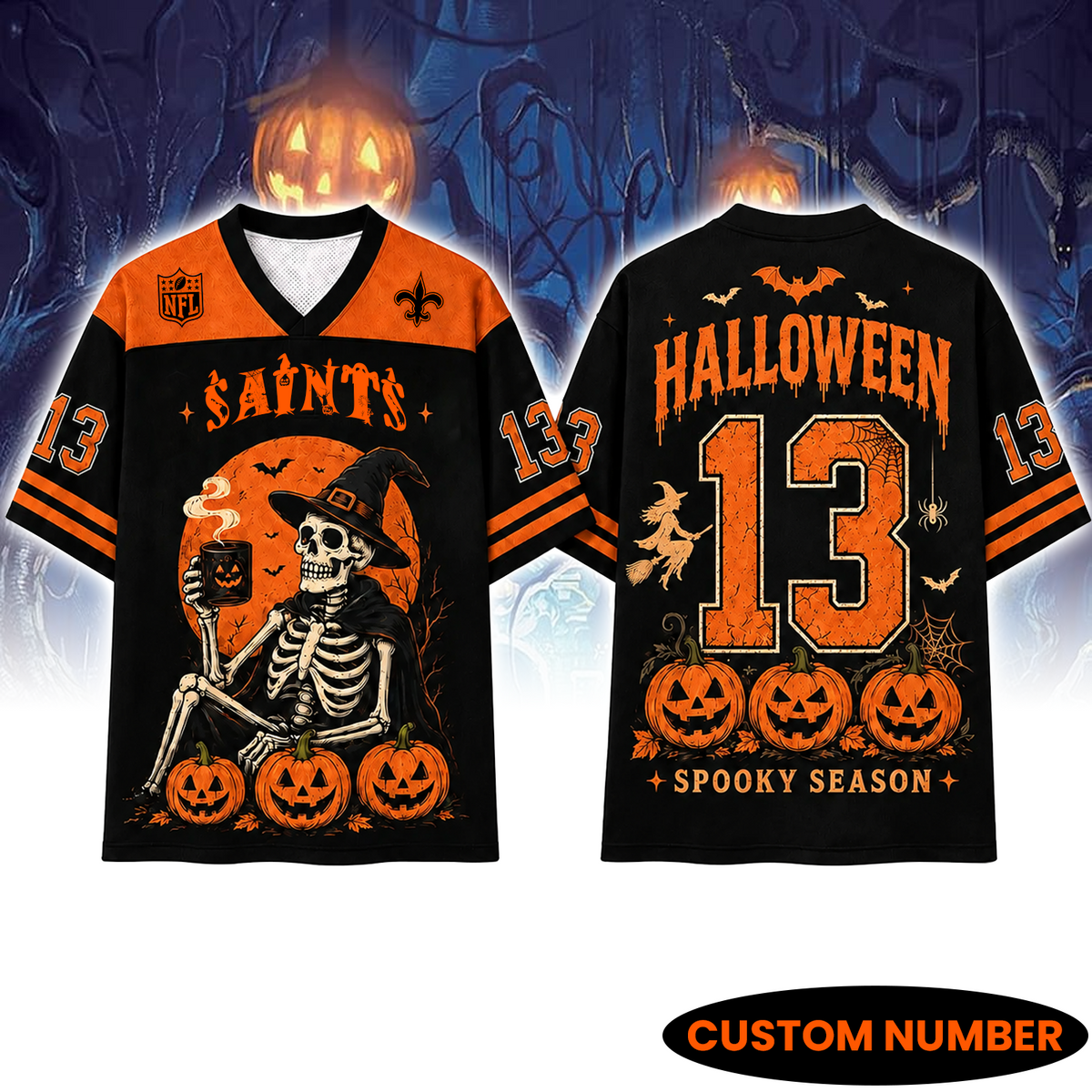NO x NFL Witch Skeleton Mesh Shirt