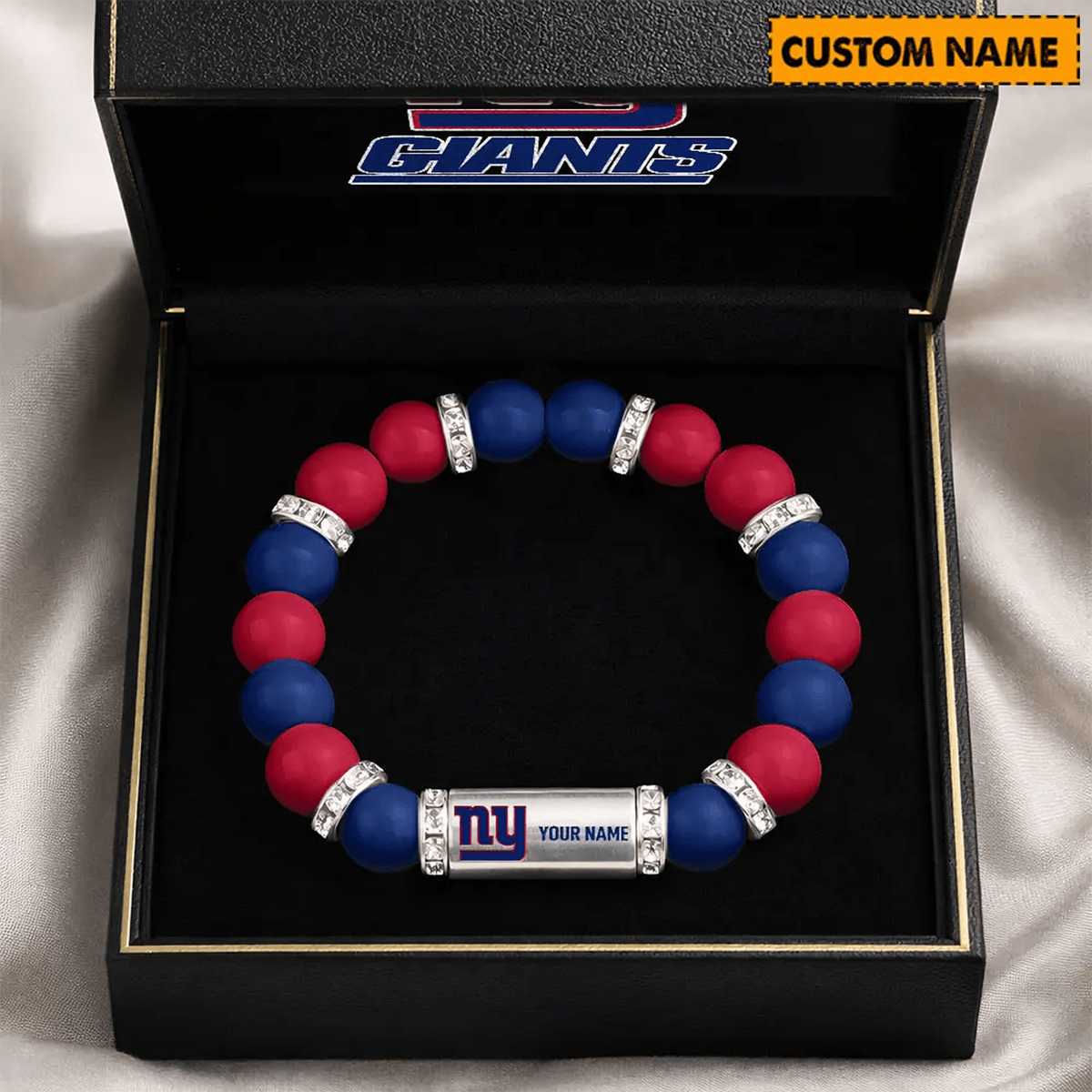 NYG x NFL Custom Name Handcrafted Lucky Energy Bracelet Gift For Fans