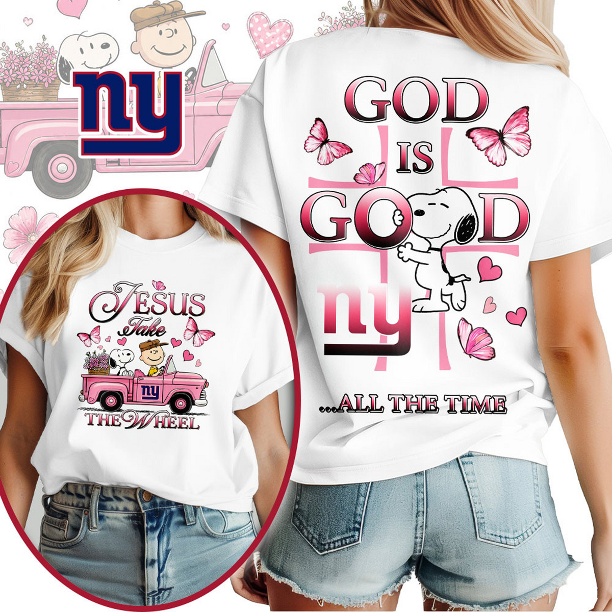 NYG x NFL Jesus Take The Wheel God Is Good 3D Shirt