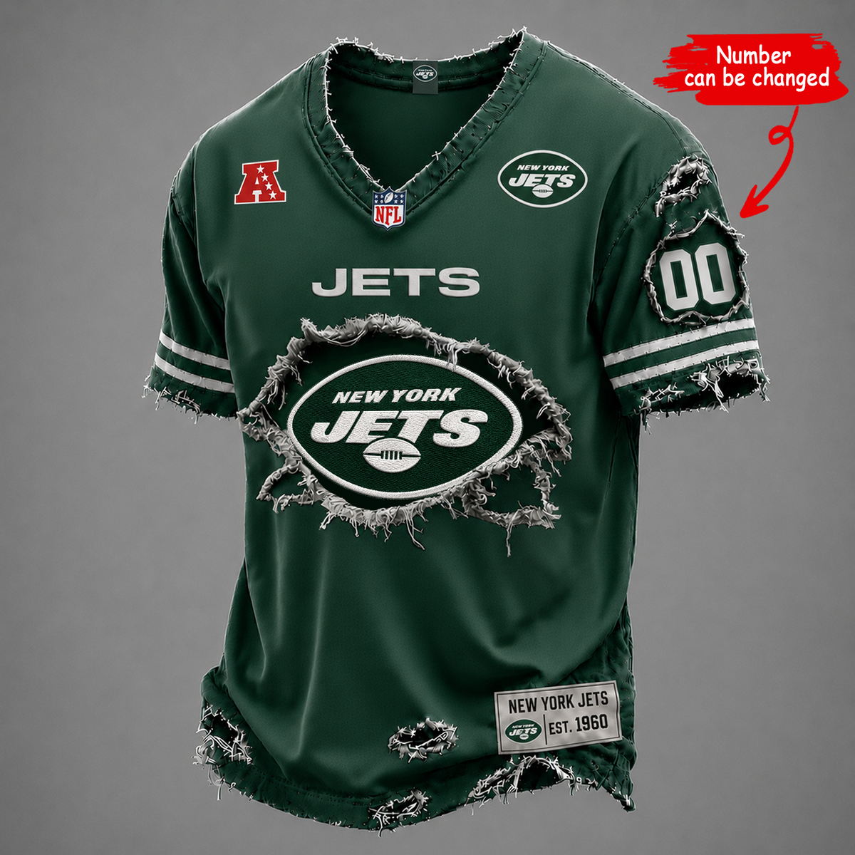 NYJ x NFL LUXURY V-Neck T-Shirt V2 1506