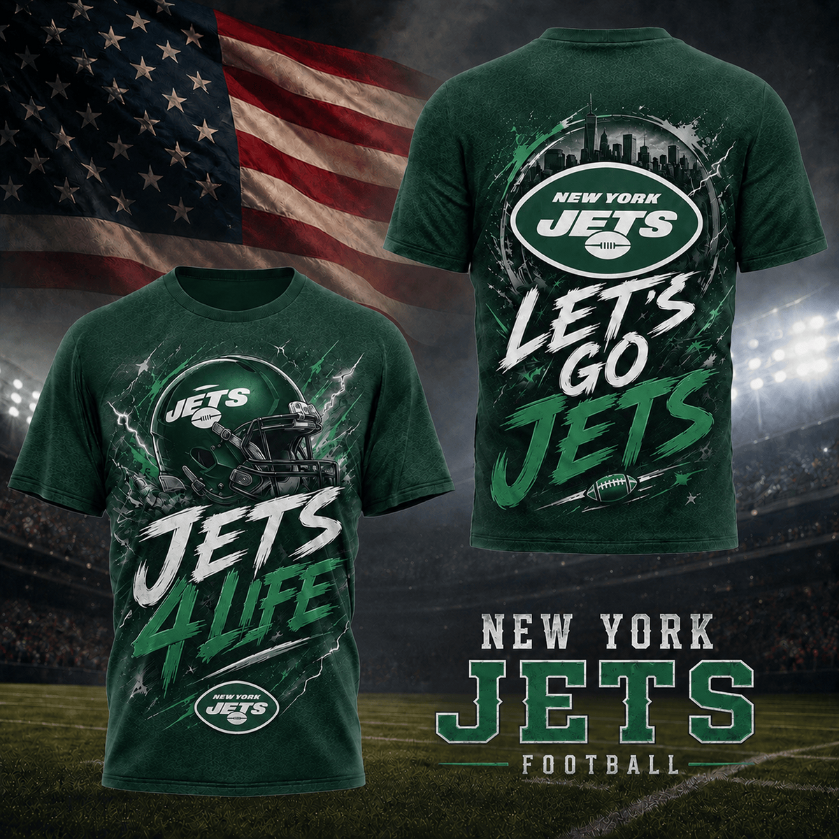 NYJ x NFL Premium Fan For Life 3D Shirt