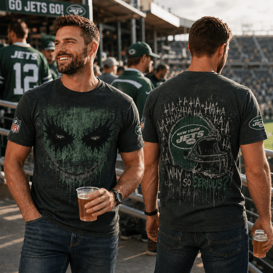 NYJ x NFL Premium Joker 3D T-Shirt For Football Fans Loving Dark Aesthetic
