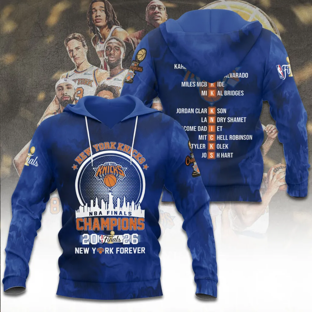 NYK x NBA Finals Champions 2026 3D Shirt V1 1606