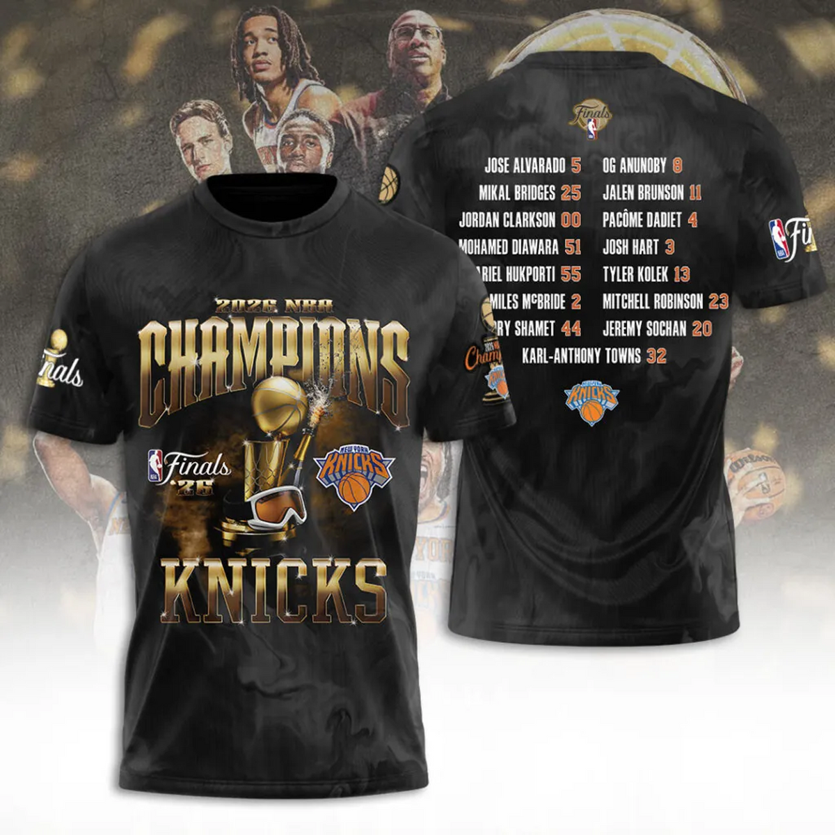 NYK x NBA Finals Champions 2026 3D Shirt V2 1506