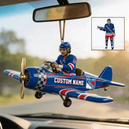 Premium NHL Personalized Hockey Airplane Car Ornament NMD CTKT