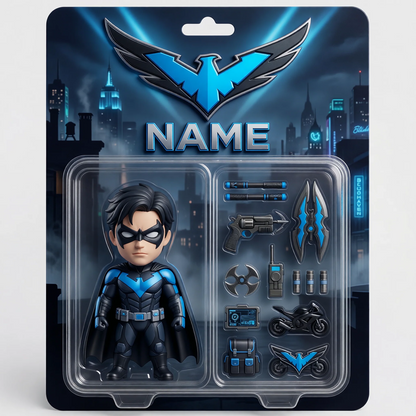 Custom Superhero Action Figure Plaque, Personalized Fan Photo Plaque, Custom Comic Hero Collectible Gift, Personalized Action Figure Display for Fans BQH