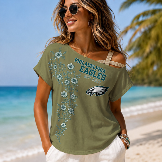 PHI x NFL Slouchy Off-Shoulder T-Shirt