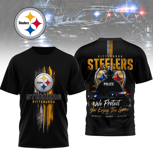 PIT x NFL Premium Police Tribute Team 3D Shirt