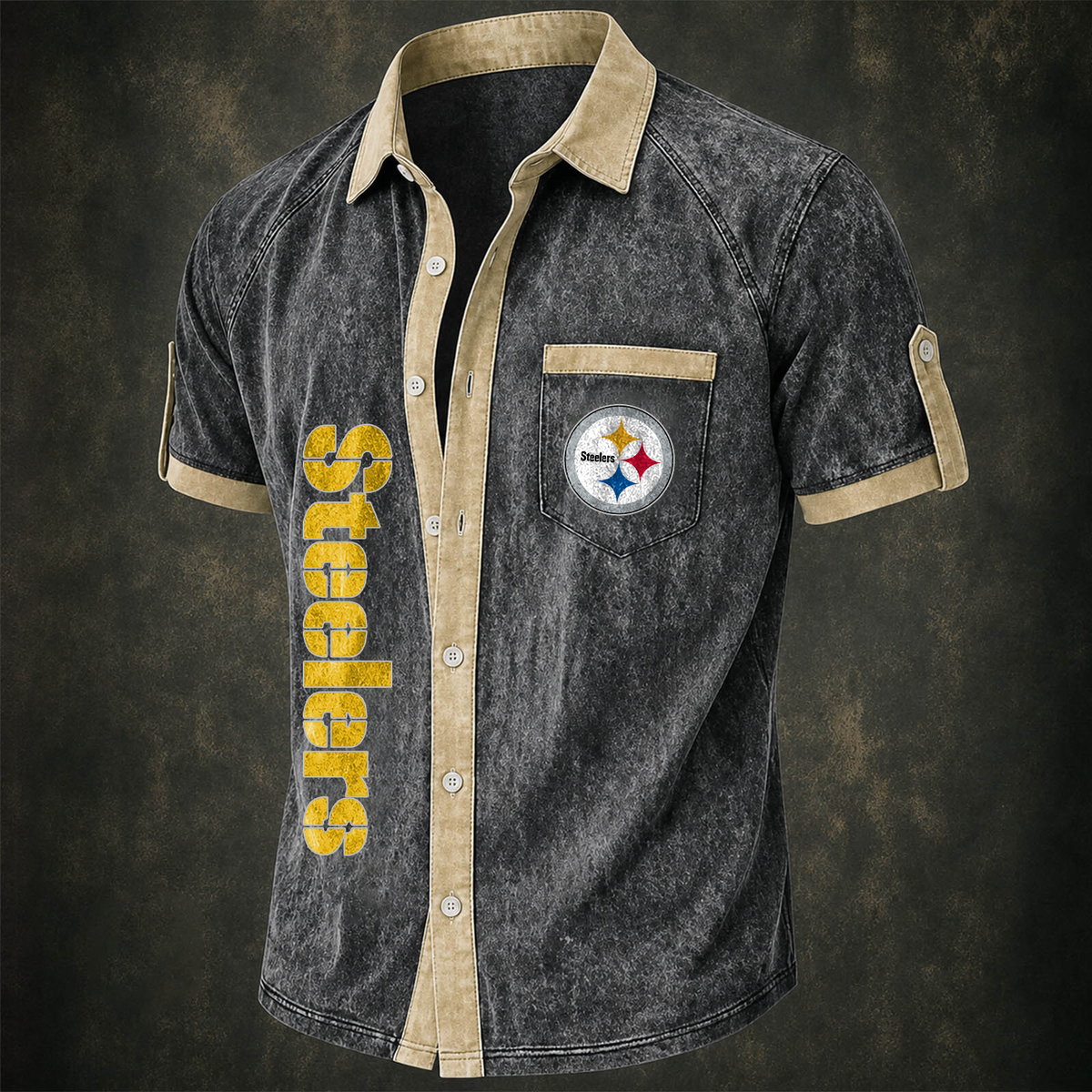 PIT x NFL Short-Sleeve Button-Up Sports Shirt