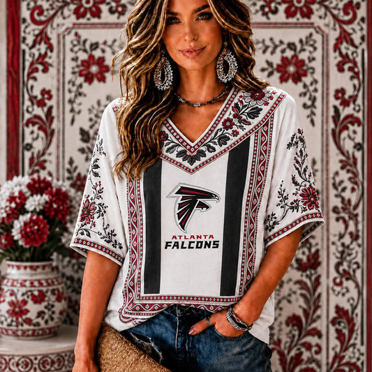 PREMIUM NFL X AF EXCLUSIVE SILK V-NECK WOMAN SHIRT LIMITED EDITION