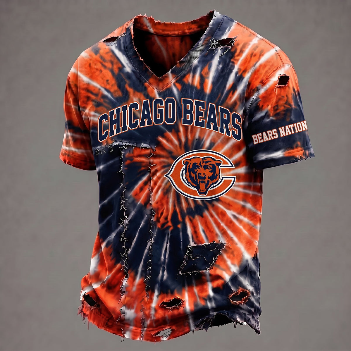 PREMIUM NFL X CHI EXCLUSIVE TIE DYE VNECK-TSHIRT LIMITED EDITION