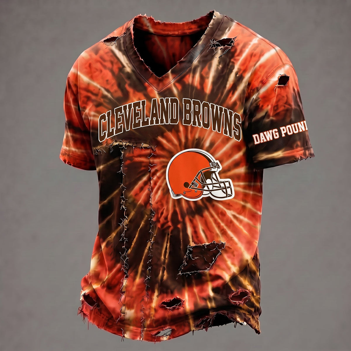 PREMIUM NFL X CLE EXCLUSIVE TIE DYE VNECK-TSHIRT LIMITED EDITION