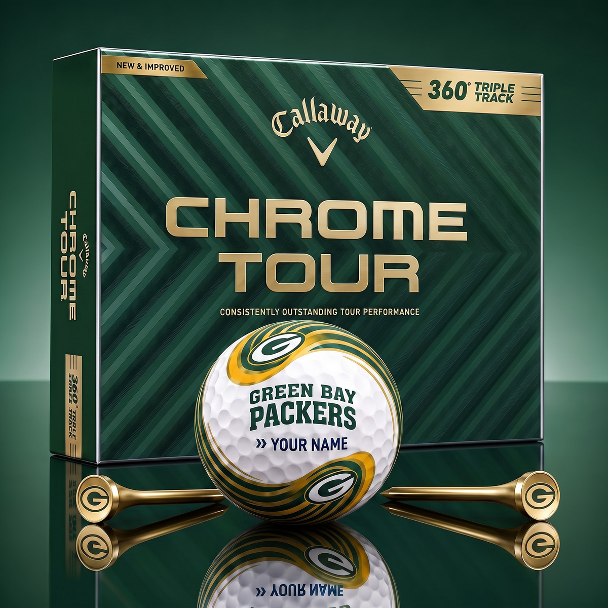 PREMIUM NFL  X GBP Glam-Lux PERSONALIZED TIE-Dye GOLF BALL V33 LIMITED EDTION