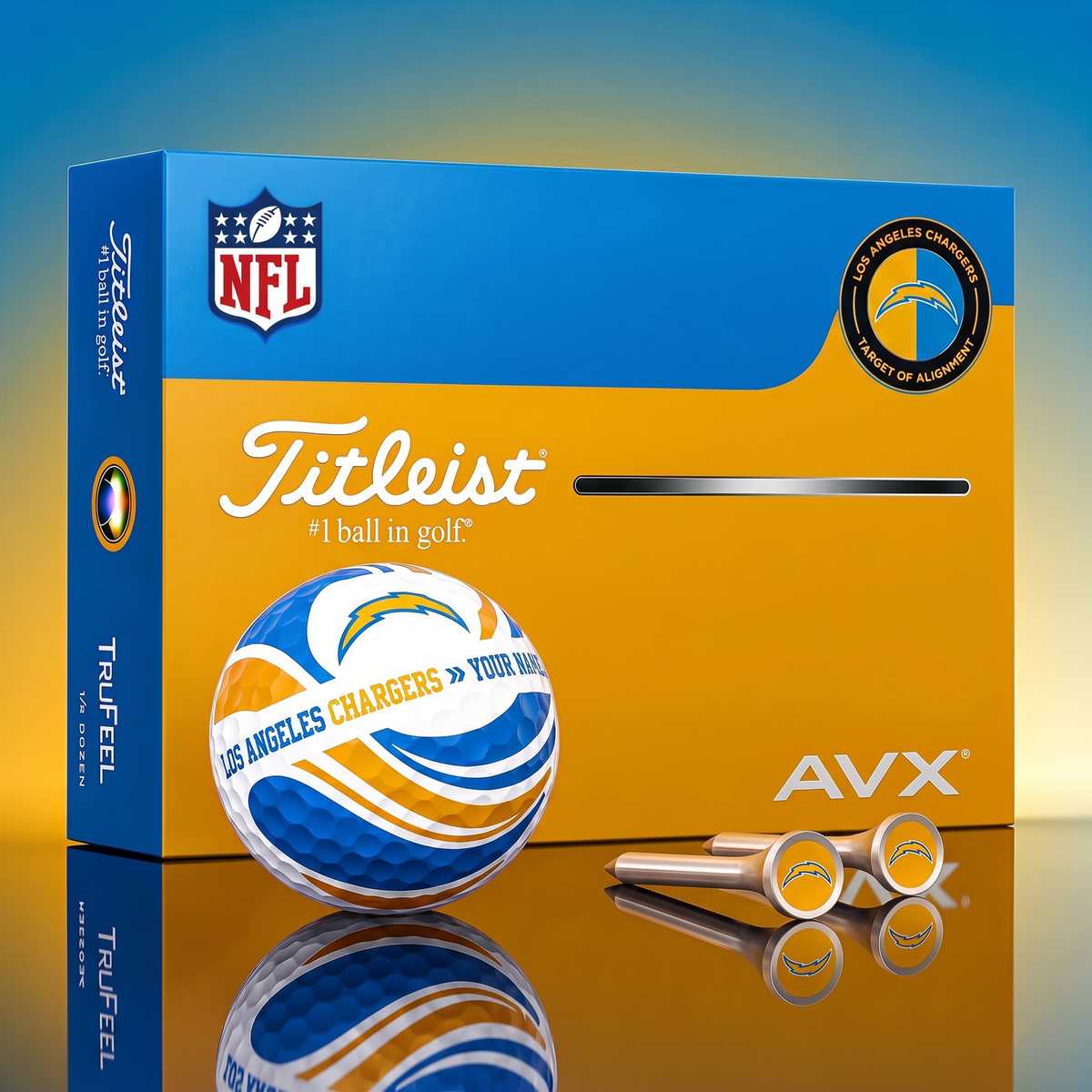 PREMIUM NFL X LAC EXCLUSIVE  TOURNAMENT  PERSONALIZED GOLF BALL V6 COLLECTION