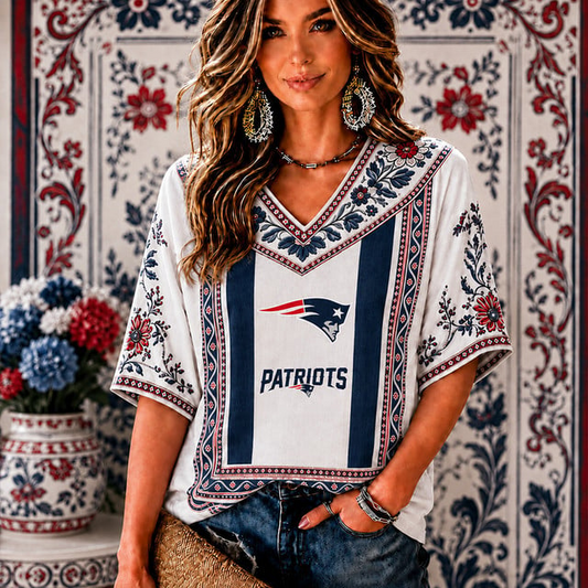 PREMIUM NFL X NEP EXCLUSIVE SILK V-NECK WOMAN SHIRT LIMITED EDITION
