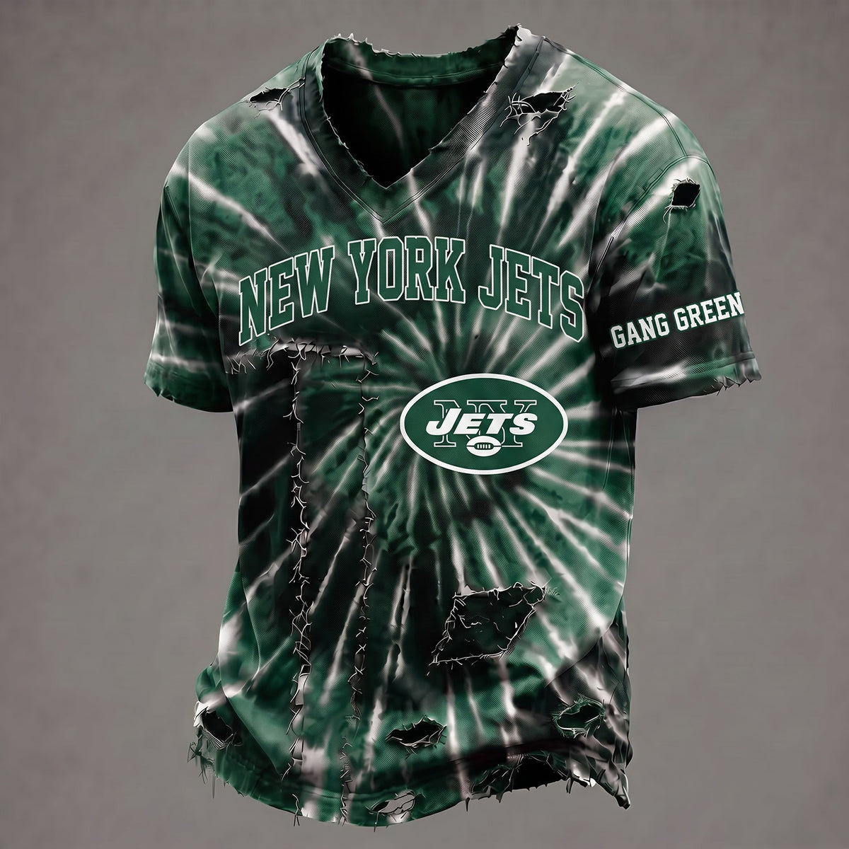 PREMIUM NFL X NYJ EXCLUSIVE TIE DYE VNECK-TSHIRT LIMITED EDITION