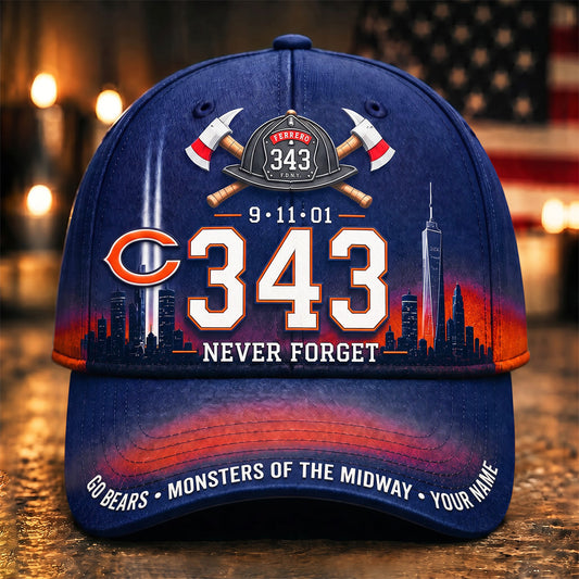 PREMIUM NFL x CHI EXCLUSIVE PERSONALIZED 911 Never Forget 343 Firefighter Memorial Cap