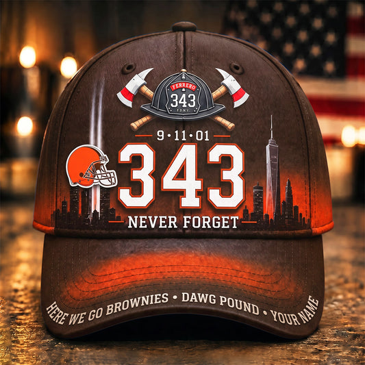 PREMIUM NFL x CLE EXCLUSIVE PERSONALIZED 911 Never Forget 343 Firefighter Memorial Cap