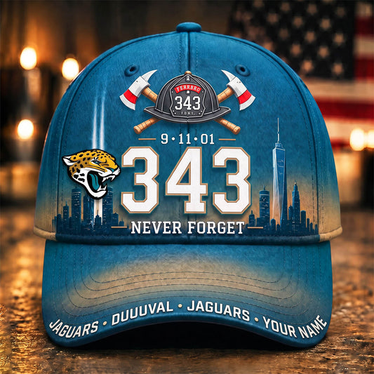 PREMIUM NFL x JAC EXCLUSIVE PERSONALIZED 911 Never Forget 343 Firefighter Memorial Cap