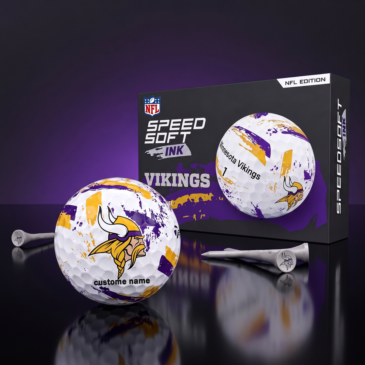 PREMIUM NFL x MV EXCLUSIVE Speedsoft Ink Golf Balls Set Limited Editions V3