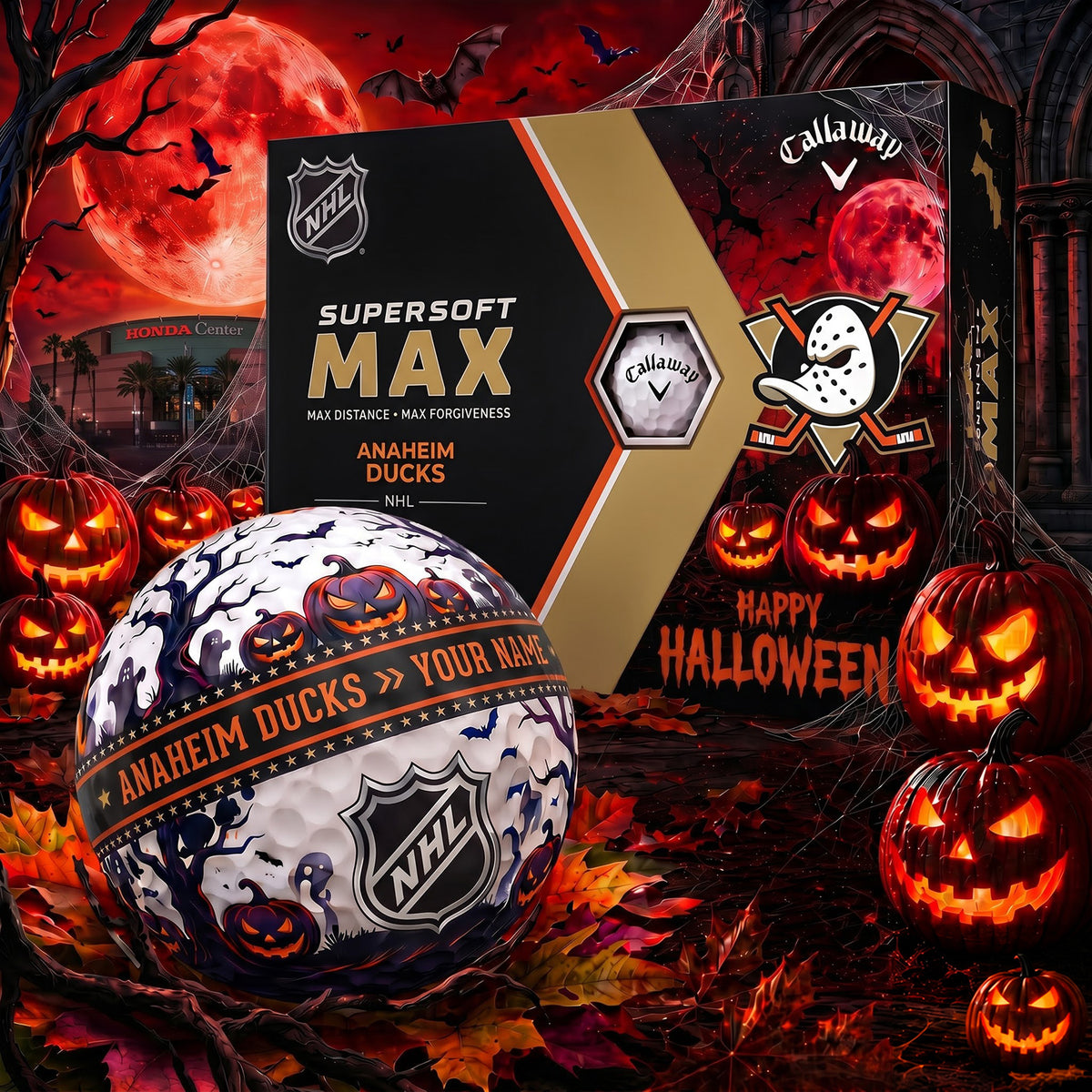 PREMIUM NHL X AD SPOOKY SEASON PERSONALIZED GOLF BALL V3 COLLECTION