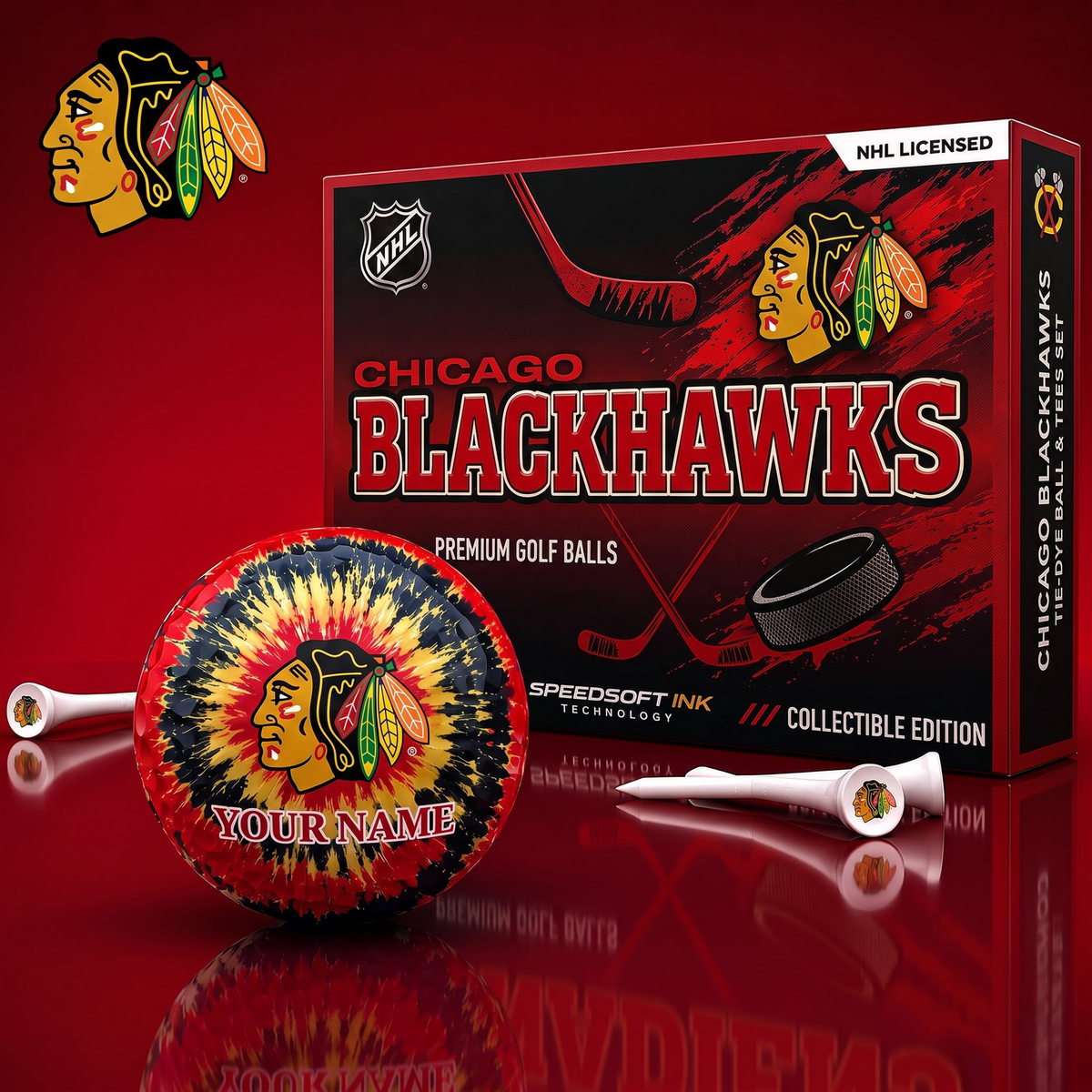 PREMIUM NHL  X CB EXCLUSIVE PERSONALIZED TIE-Dye OLF BALL SET LIMITED EDTION