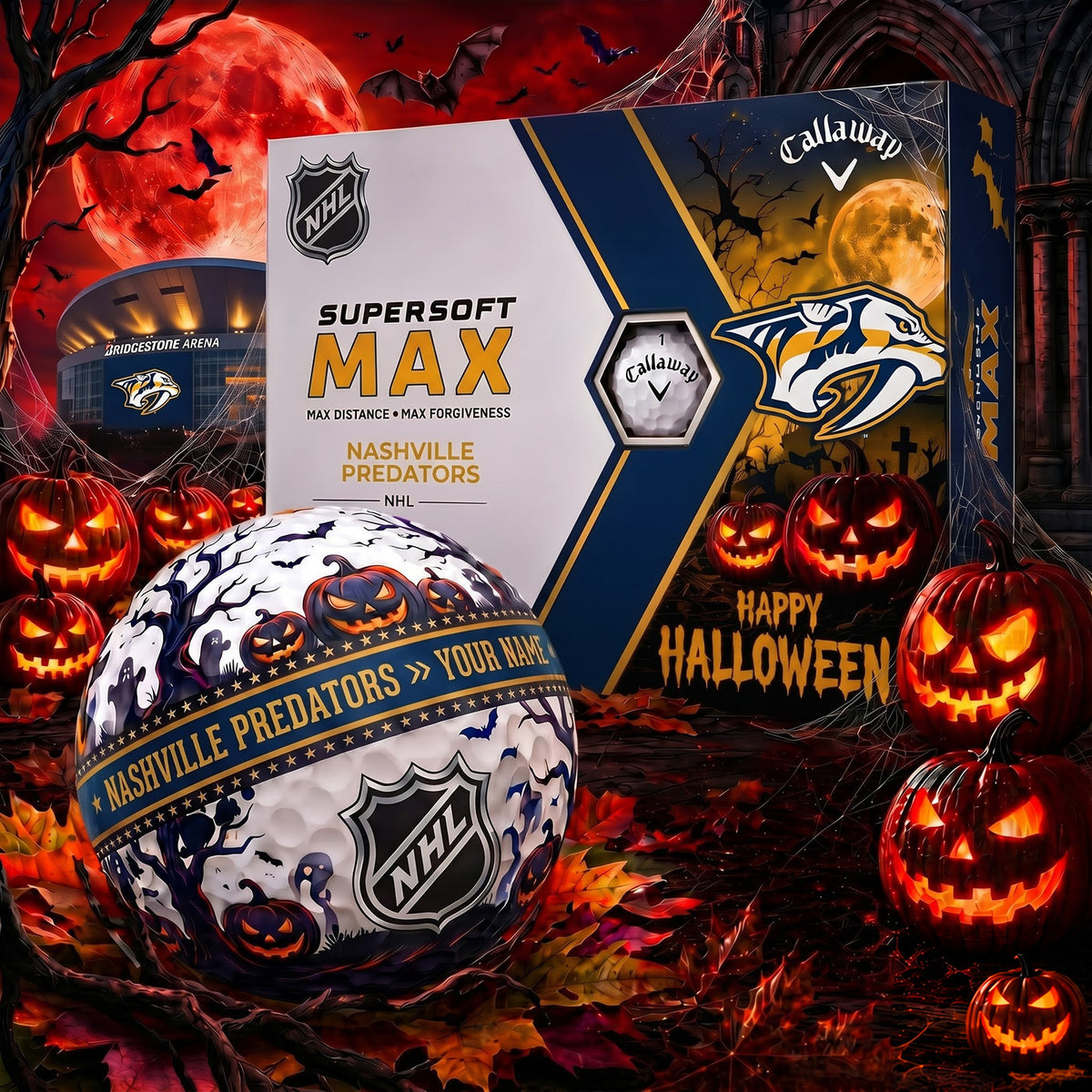 PREMIUM NHL X NP SPOOKY SEASON PERSONALIZED GOLF BALL V3 COLLECTION