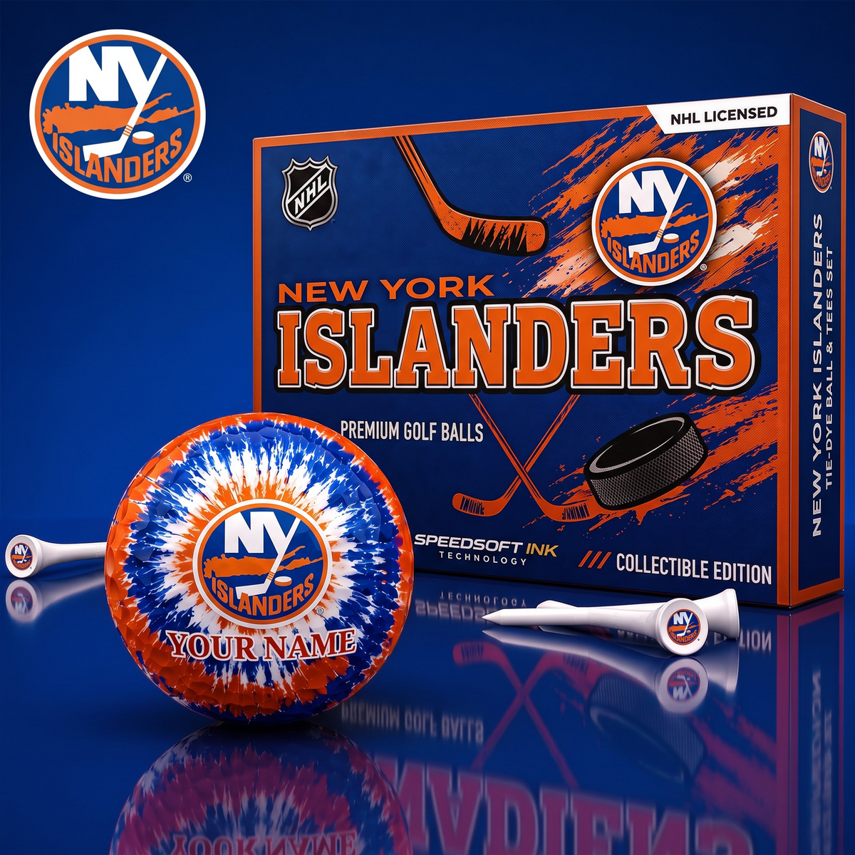 PREMIUM NHL  X NYI EXCLUSIVE PERSONALIZED TIE-Dye OLF BALL SET LIMITED EDTION