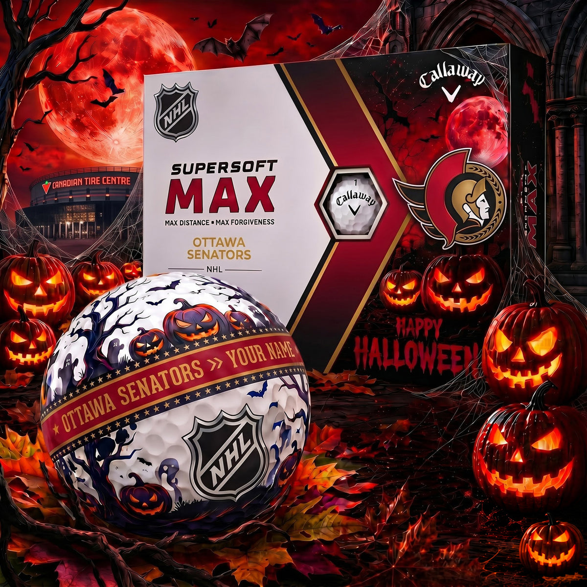 PREMIUM NHL X OS SPOOKY SEASON PERSONALIZED GOLF BALL V3 COLLECTION