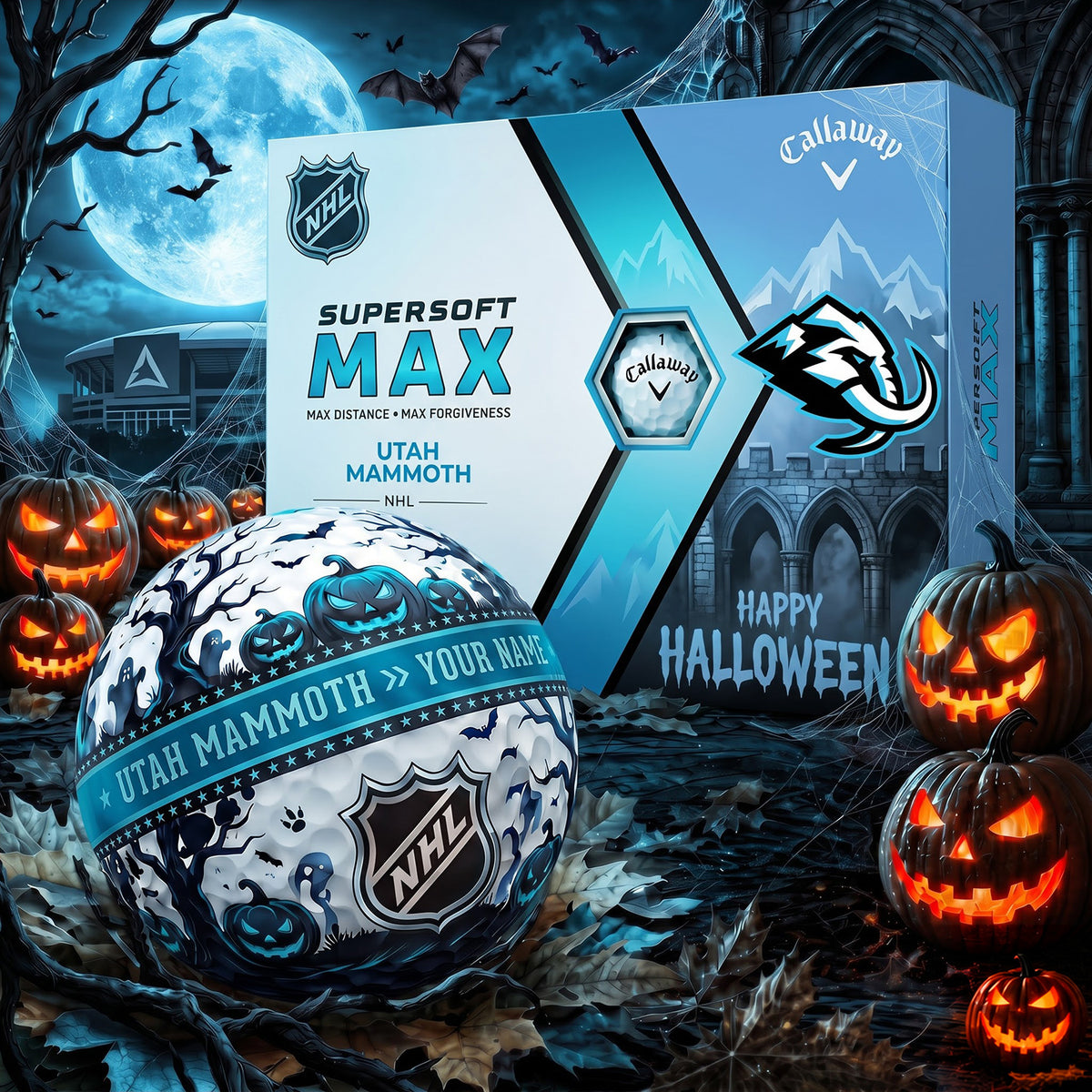 PREMIUM NHL X UM SPOOKY SEASON PERSONALIZED GOLF BALL V3 COLLECTION