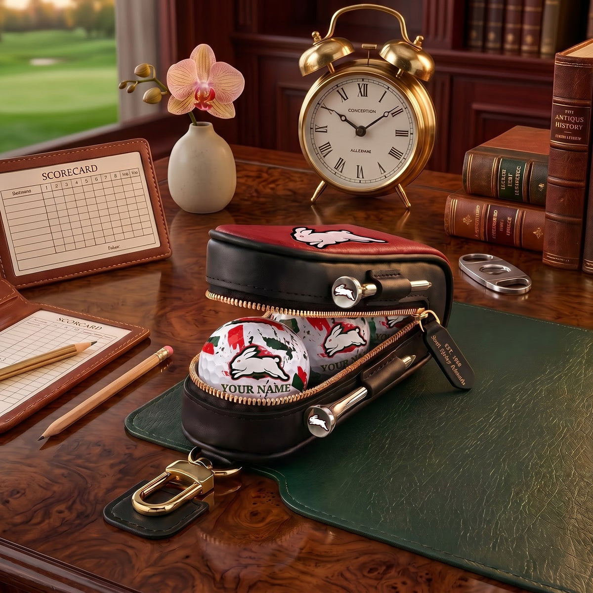 PREMIUM NRL X SSR DELUXE LEATHER GOLF POUCH FOR TOURNAMENT