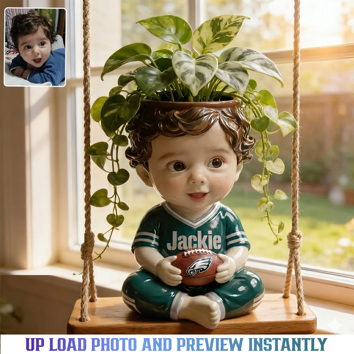 Little Bloom Swing - NFL Personalized Kid Hanging Pot BQH