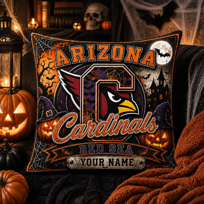 Premium NFL x ARI Spooky Season Fan Personalized Pillow