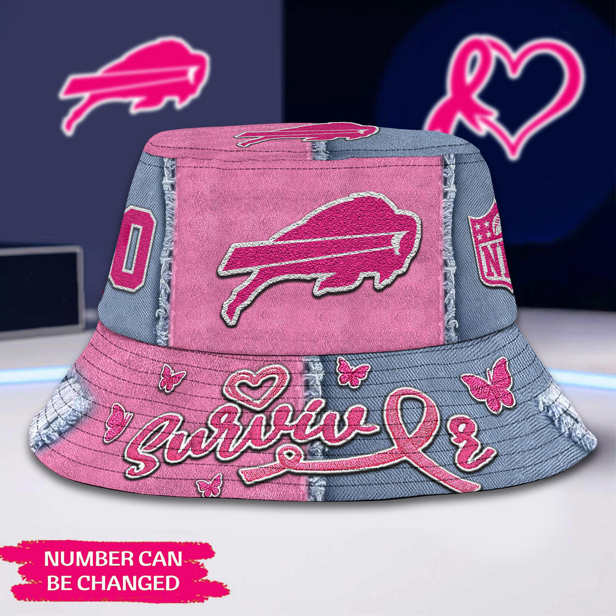Premium NFL x BUF Cancer Survivor Bucket Hat