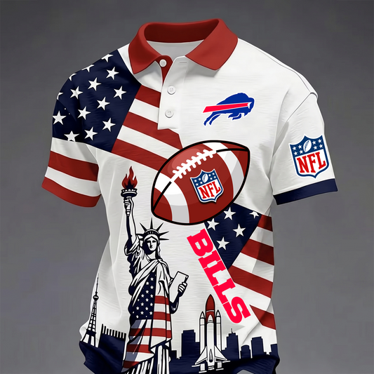 Premium NFL x BUF USA 250 Year Anniversary Polo Shirt 200626