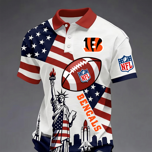Premium NFL x CIN USA 250 Year Anniversary Polo Shirt 200626